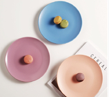 Custom Logo Colorful Dinner Plate Sets / Food Grade Ceramic Pasta Plate Buffet