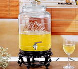 5L 8L Glass Storage Jars Stainless Steel Faucet For Orgnge Juice OEM Accepted