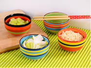4.5" Rainbow Color Kitchen Ceramic Bowls Microwave For Rice Storage Food Grade